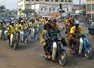 Procession  de motos dans  la capitale béninoise. Ph.cotonou2011