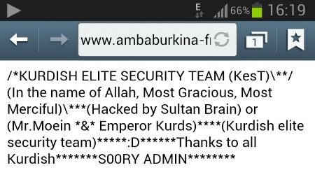 Hack site ambassade BF à Paris