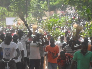 Des manifestants contre le sénat à Bobo. Ph.B24