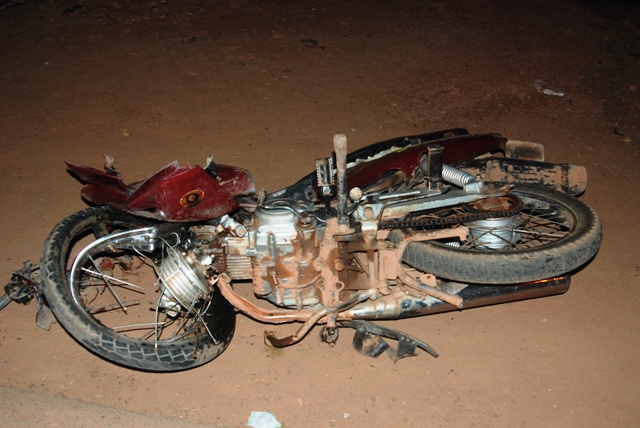 L'état de la moto de la victime décédée (Ph : B24)