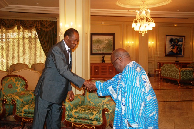 Le Pasteur Samuel Yaméogo, Président de la FEME, à la rencontre de ce samedi 14 septembre 2013 avec Blaise Compaoré, Chef de l'Etat (Ph : Le Quotidien)