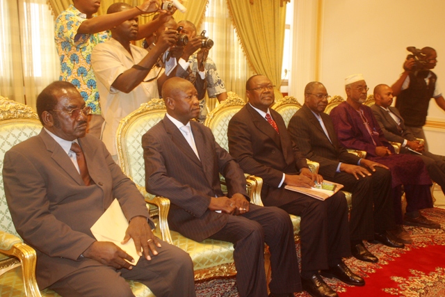 Les membres de la délégation au palais présidentiel (Ph : DR)