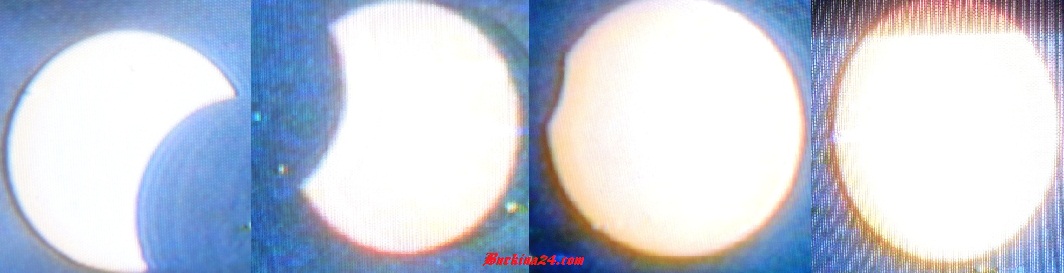 L'évolution de l'éclipse selon les images de la RTB (Ph : B24)