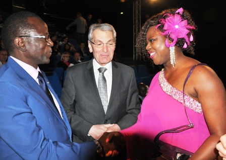 La marraine, Eléonore Yaméogo, avec le Ministre Toussain Abel Coulibaly et Denis Brunet, Vice président du conseil général.