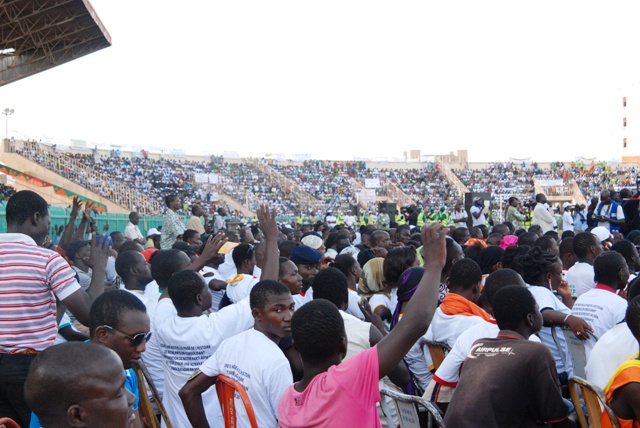 Le Stade municipal de Ouagadougou, à la clôture du congrès du MPP, le 6 avril 2014 (Ph : B24)