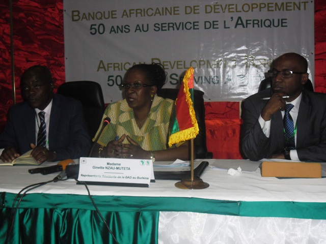 Selon représentante résidente de la BAD, Ginette NZAU-MUTETA, la BAD a investi plus 800 milliards de F CFA au Burkina en 50 ans (Ph : B24)