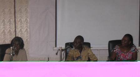 Mme Segda Zenabou de  Oxfam, Gansoré Mark (CPF) et Zongo Aline, Directrice d'Inades