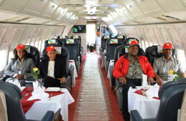 L'intérieur de l'avion transformé en restaurant.  © Autre presse