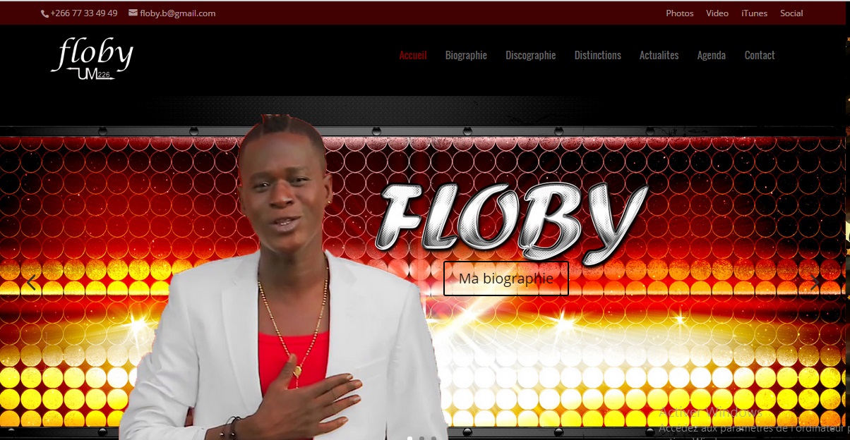 Capture d'écran de la page d'accueil de "Floby Show"