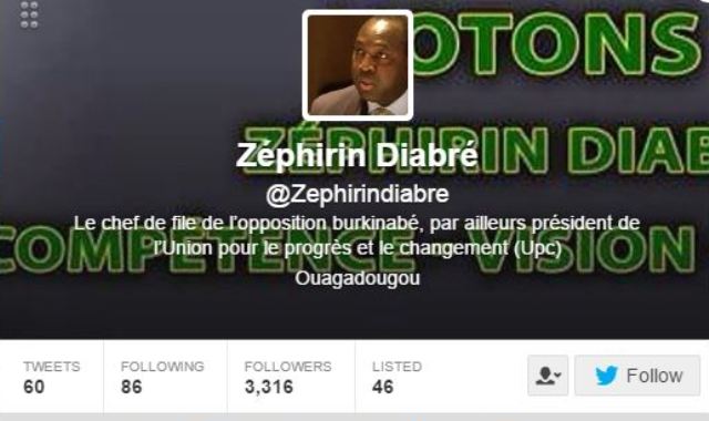 "Zéphirin Diabré n'a pas de compte Twitter".