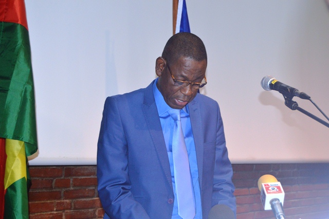 Le ministre en charge de l'environnement au cours de son allocution