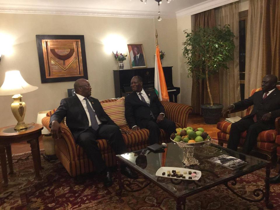 Lors de l'entretien entre Roch Kaboré et Alassane Ouattara © Présidence Côte d'Ivoire