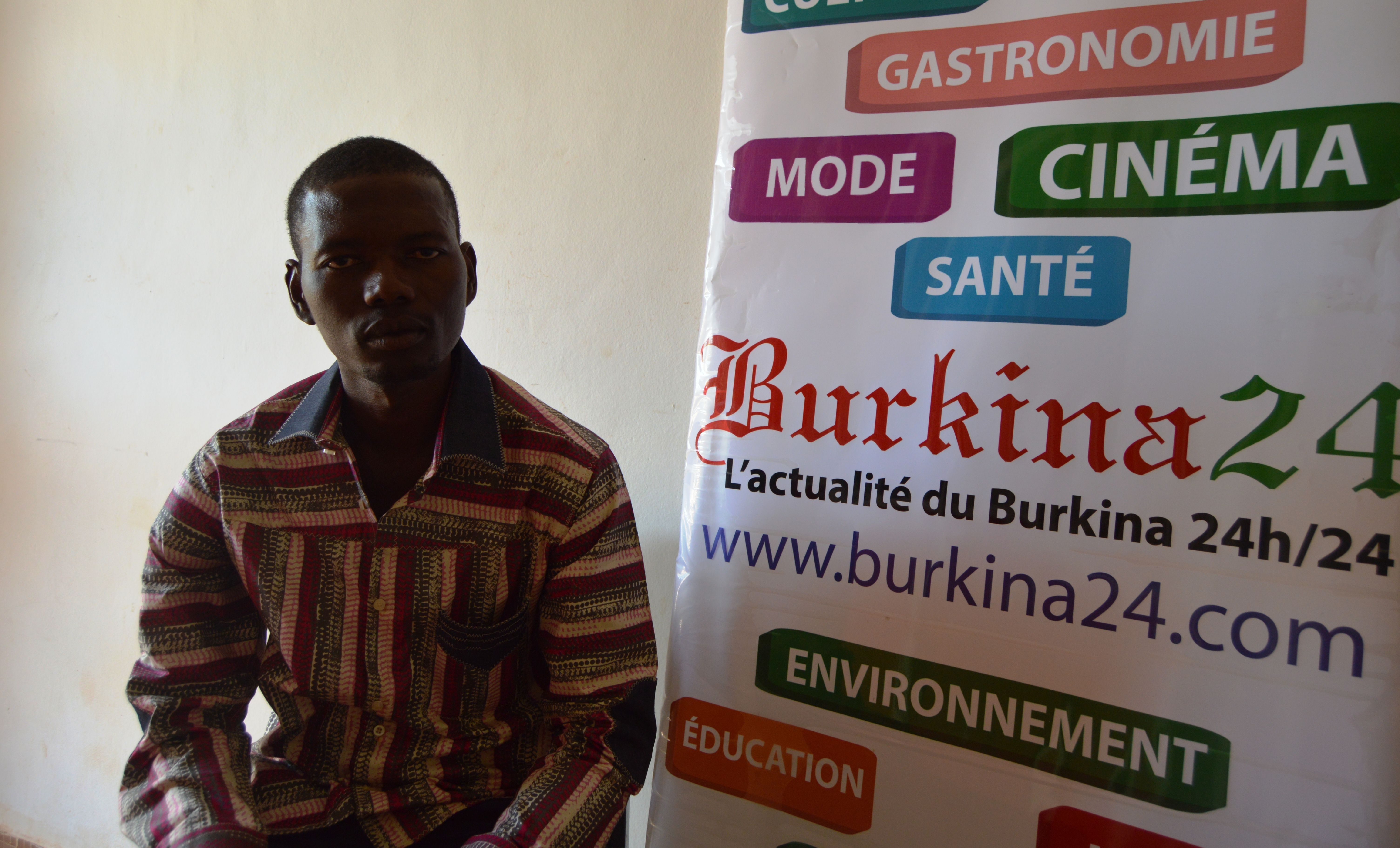 Hervé Tapsoba, porte-parole des militaires radiés dans les locaux de Burkina 24