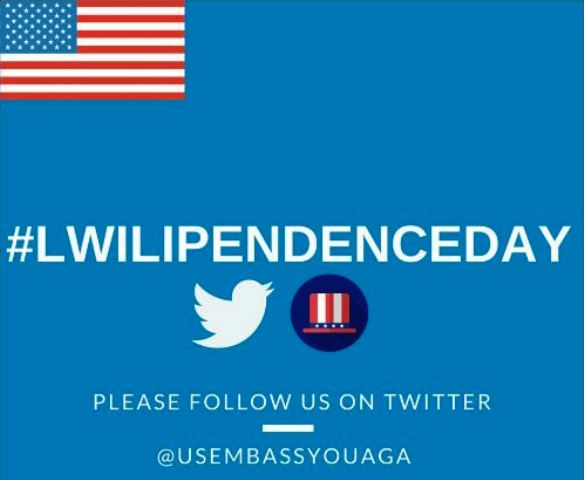 Hashtag Twitter Facebook Réseaux sociaux USA Burkina Commémoration Anniversaire 4 of July.